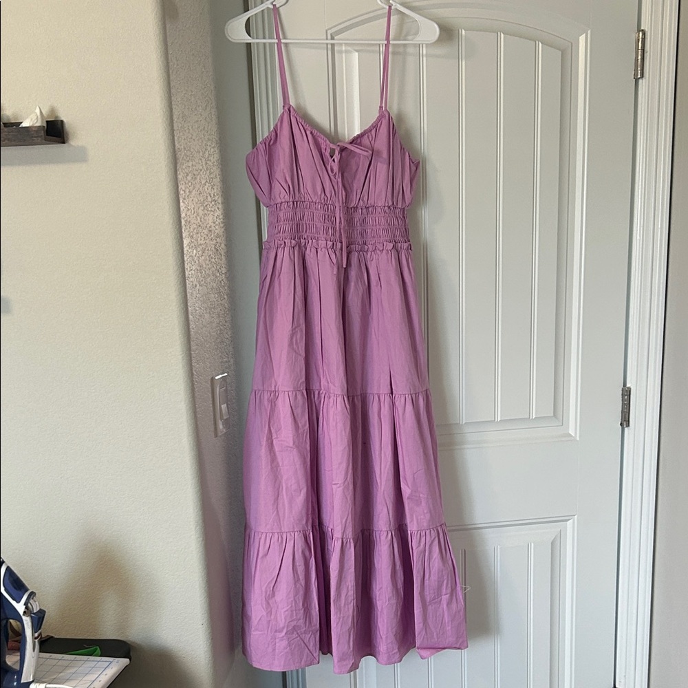 Wayf Wisteria smocked tiered midi dress